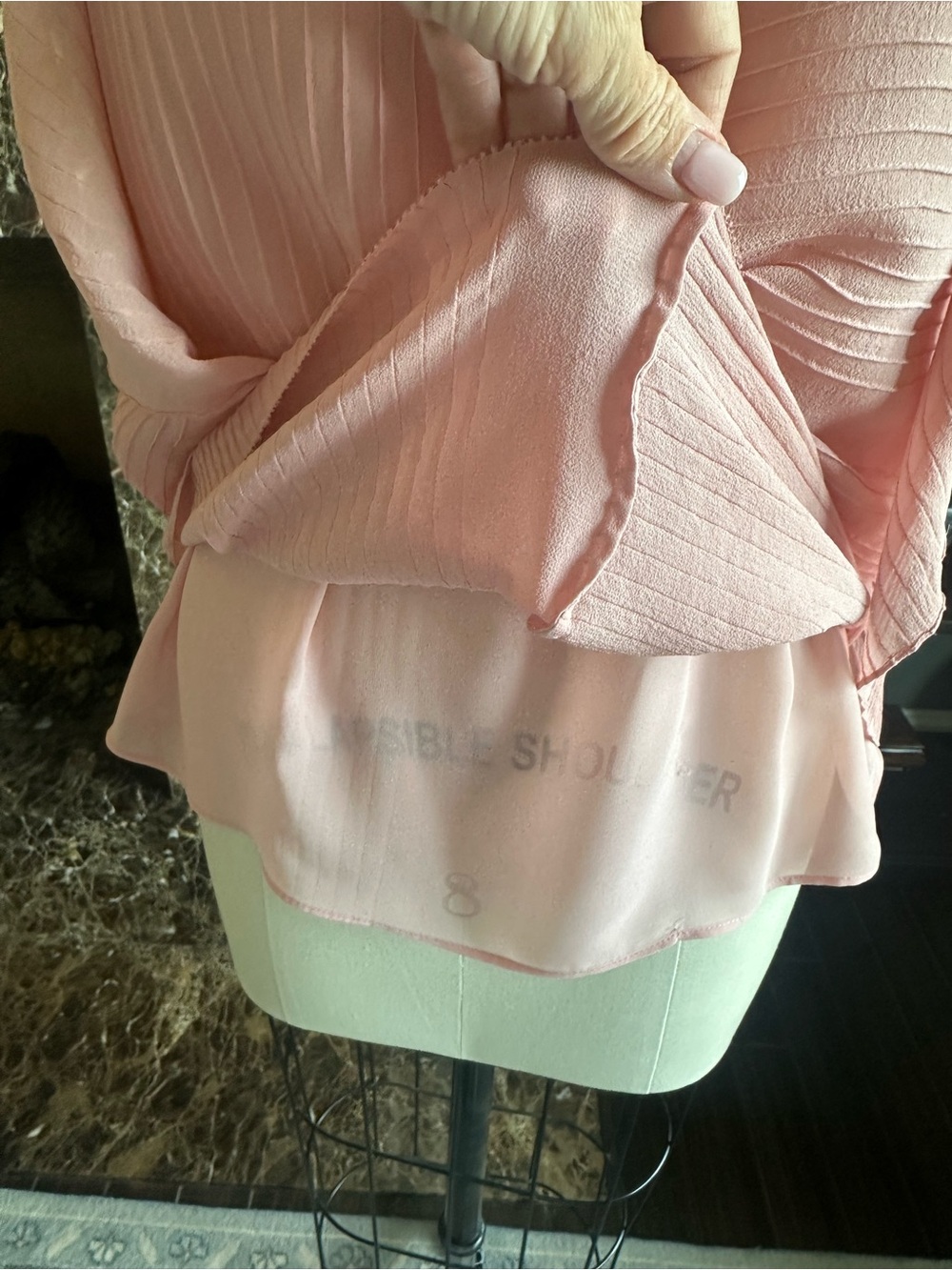Tory Burch Blush Pink Ribbed Ruffle Camisole - Picture 9 of 13